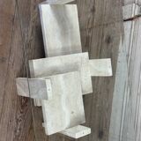 Brutalist Travertine Coffee Table by Willy Ballez