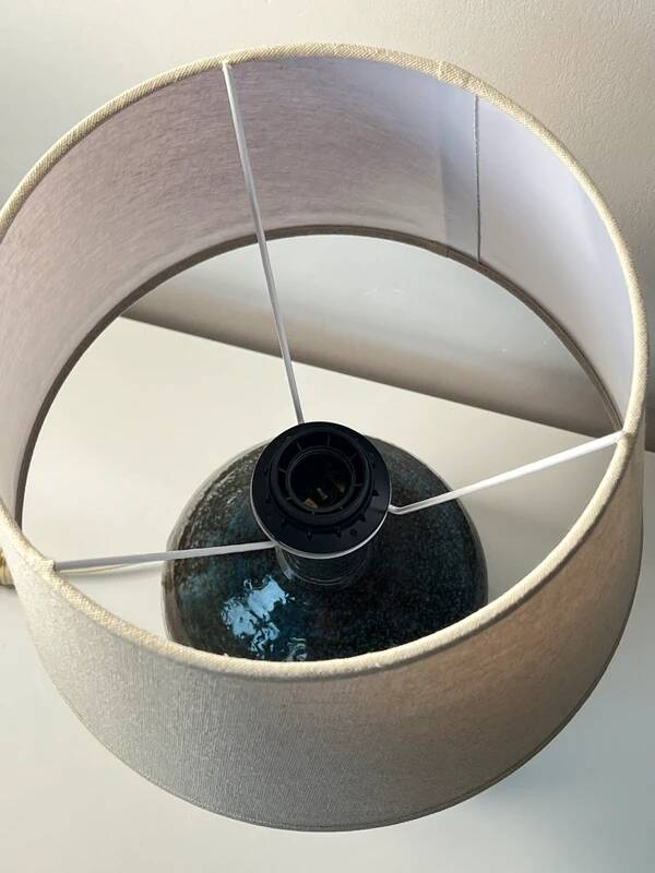 Blue-brown glazed ceramic lamp – 1950s/60s, Ruelland style