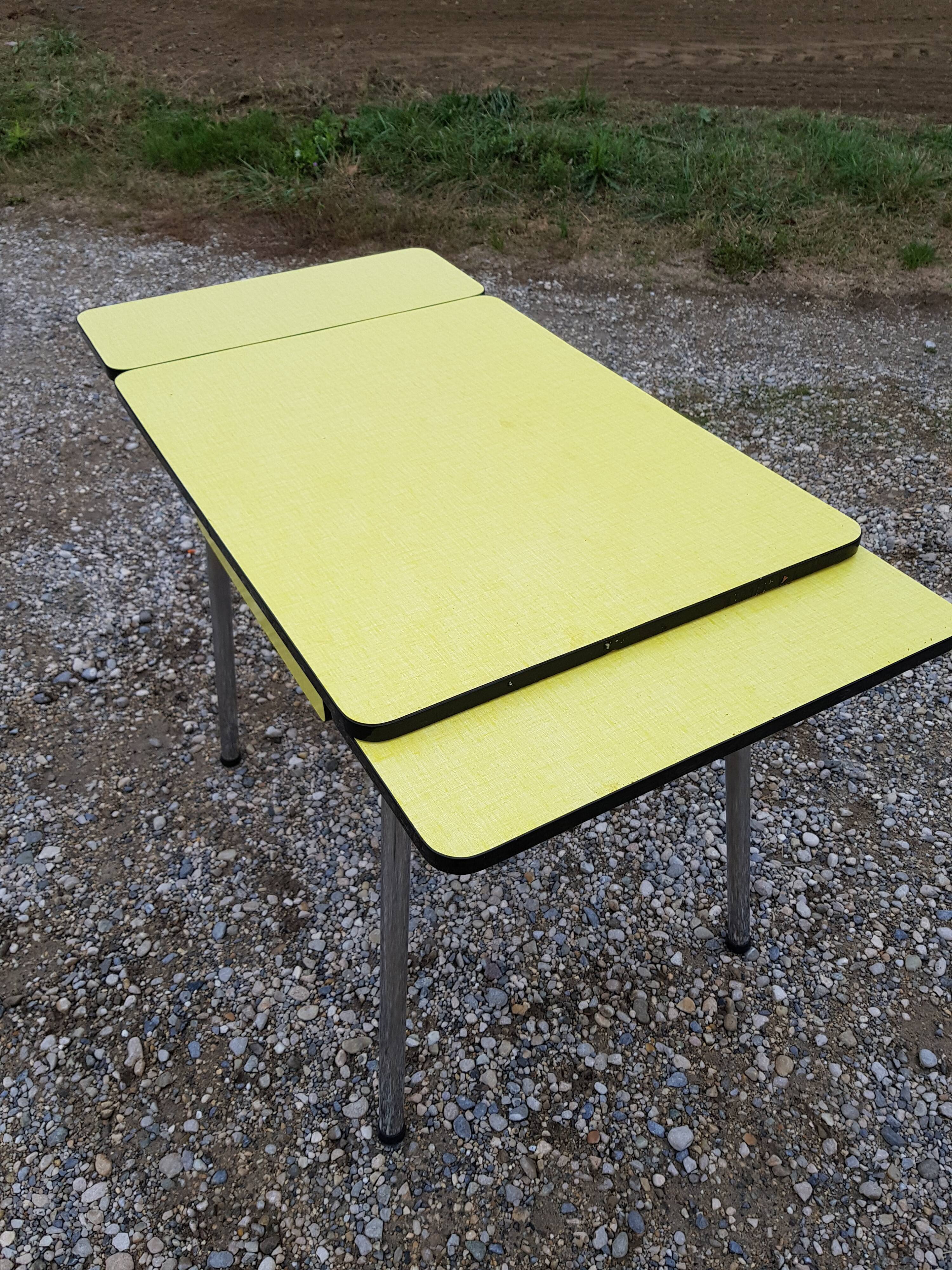 Yellow formica table