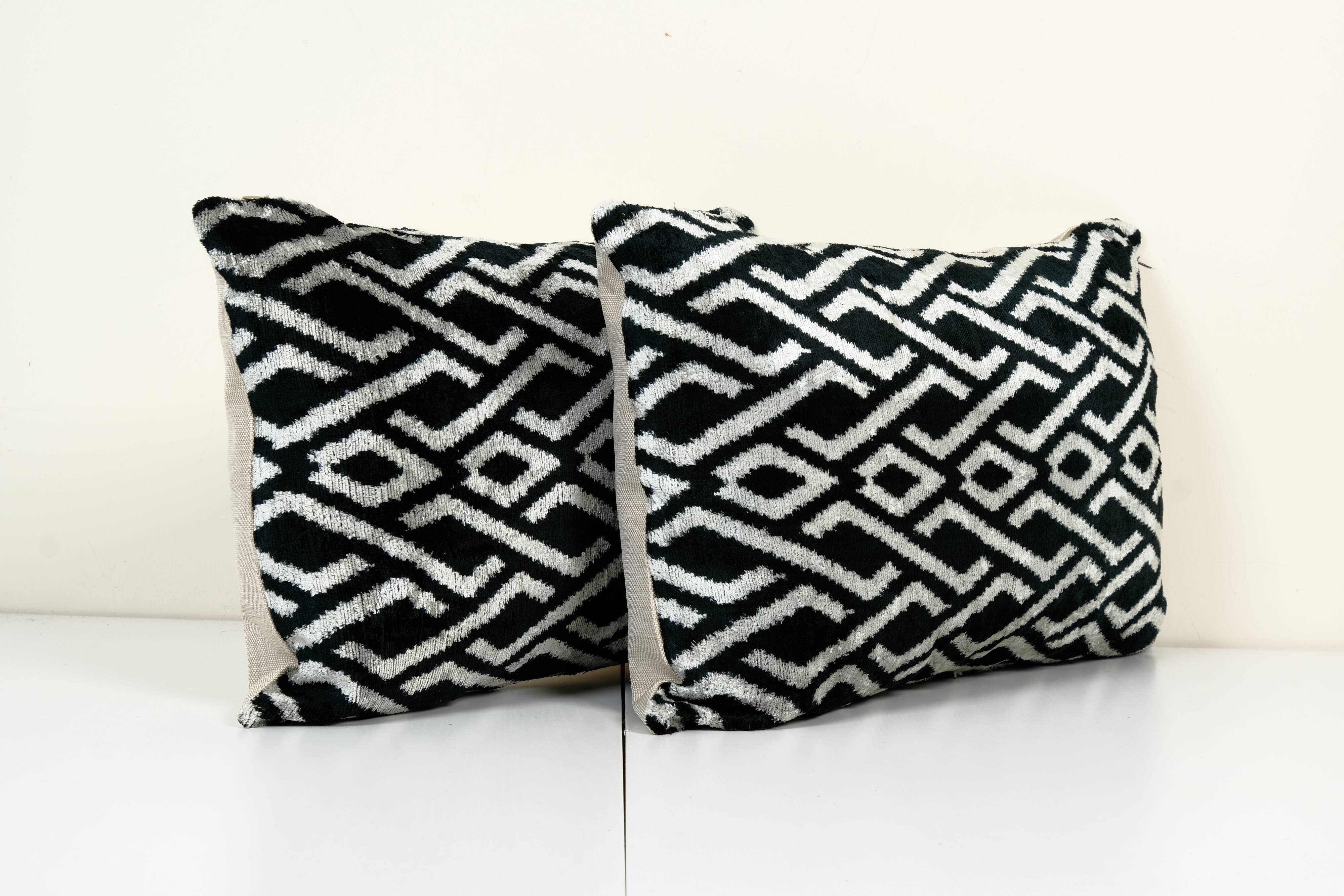 Matching Ikat Velvet Pillow Cover