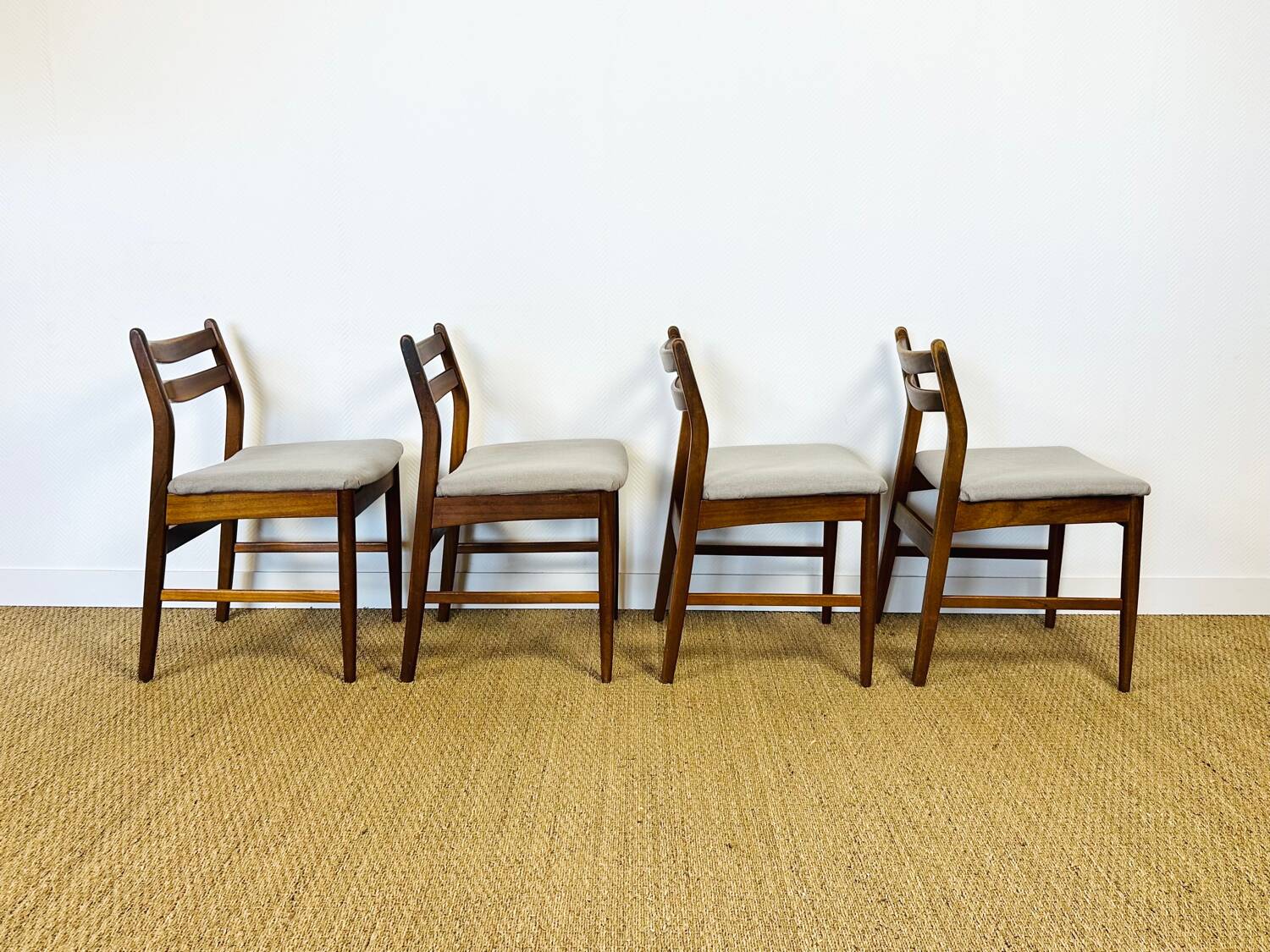 4 Scandinavian teak chairs 1960