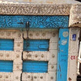 Old Indian door in old teak, piece and patina of origin