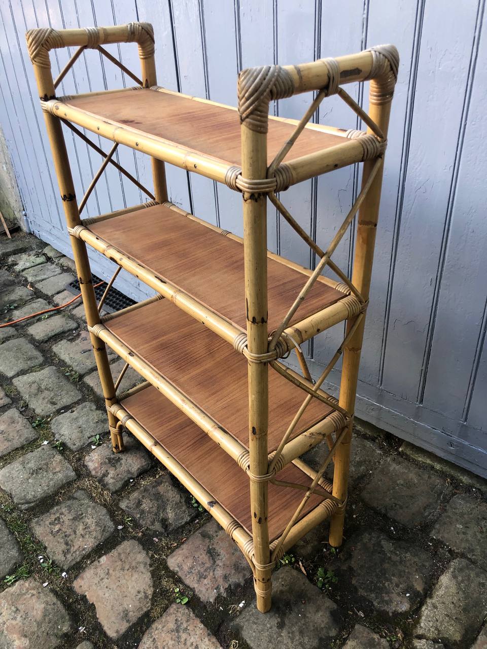 Vintage bamboo shelf