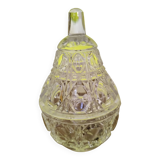 Petit pot verre ciselé en forme de poire
