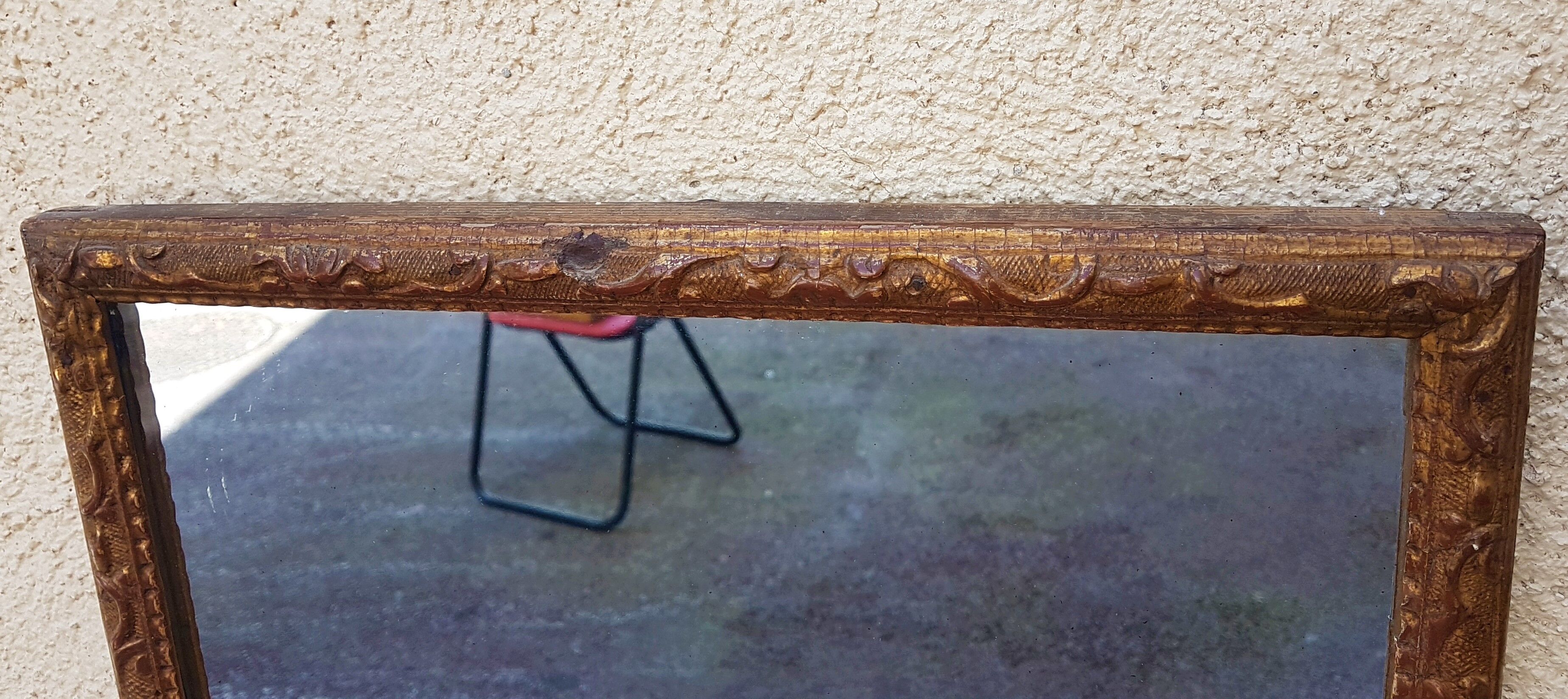 Old mirror gilded wood late nineteenth