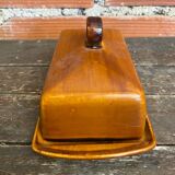 Beurrier Ancien ST CLEMENT Céramique Marron Made In France Vintage #D8