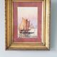 Watercolor painting "Gondola in Venice" by Alfred Justin Blondeau (XIXth).