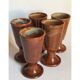 Five ancient potter's mazagrans in enamelled sandstone