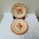 Set of six Digoin Sarreguemine dinner plates