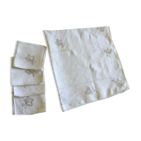 Embroidered linen tablecloth with 5 matching towels