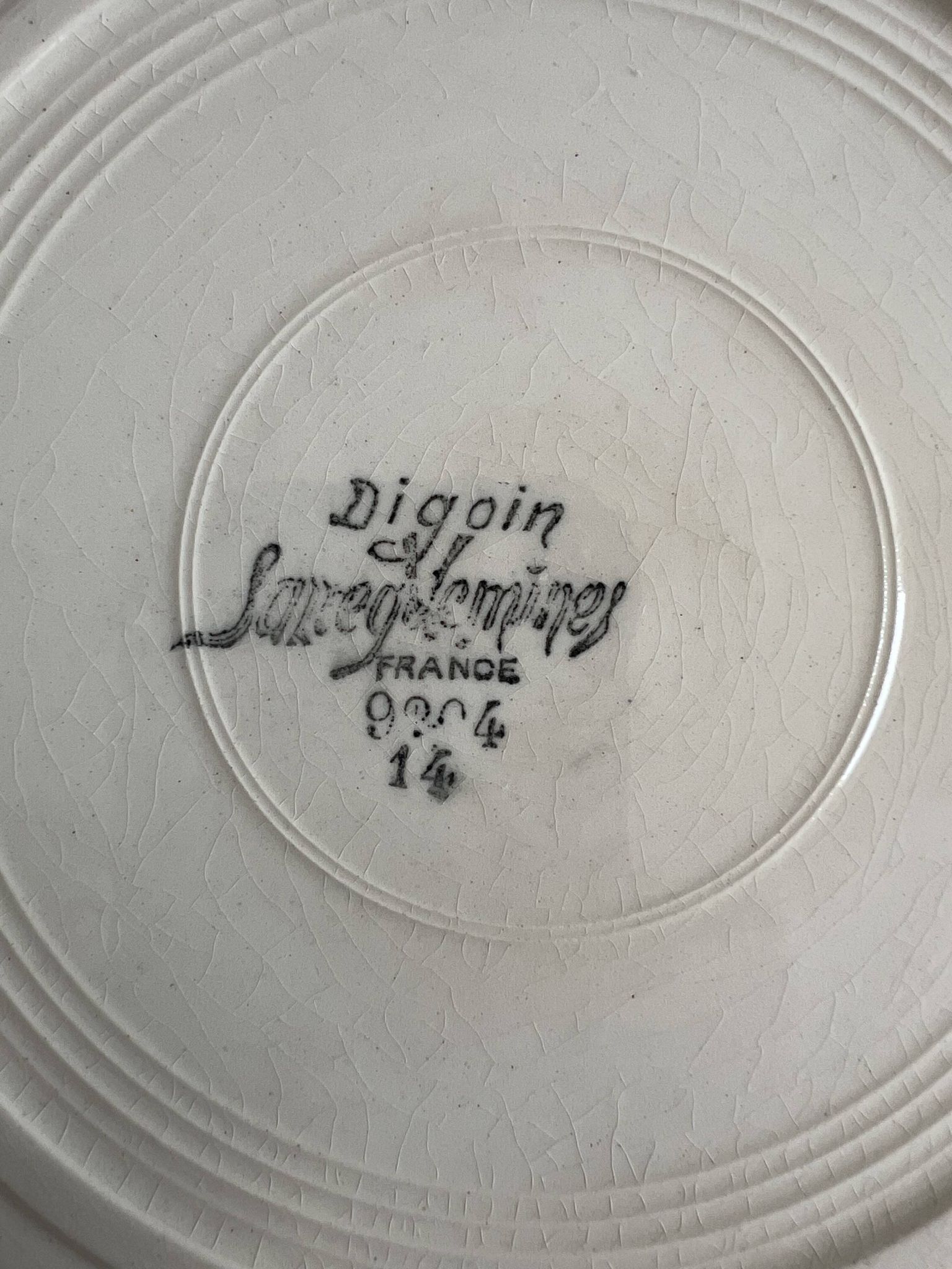 Small flat plate Sarreguemines and Digoin