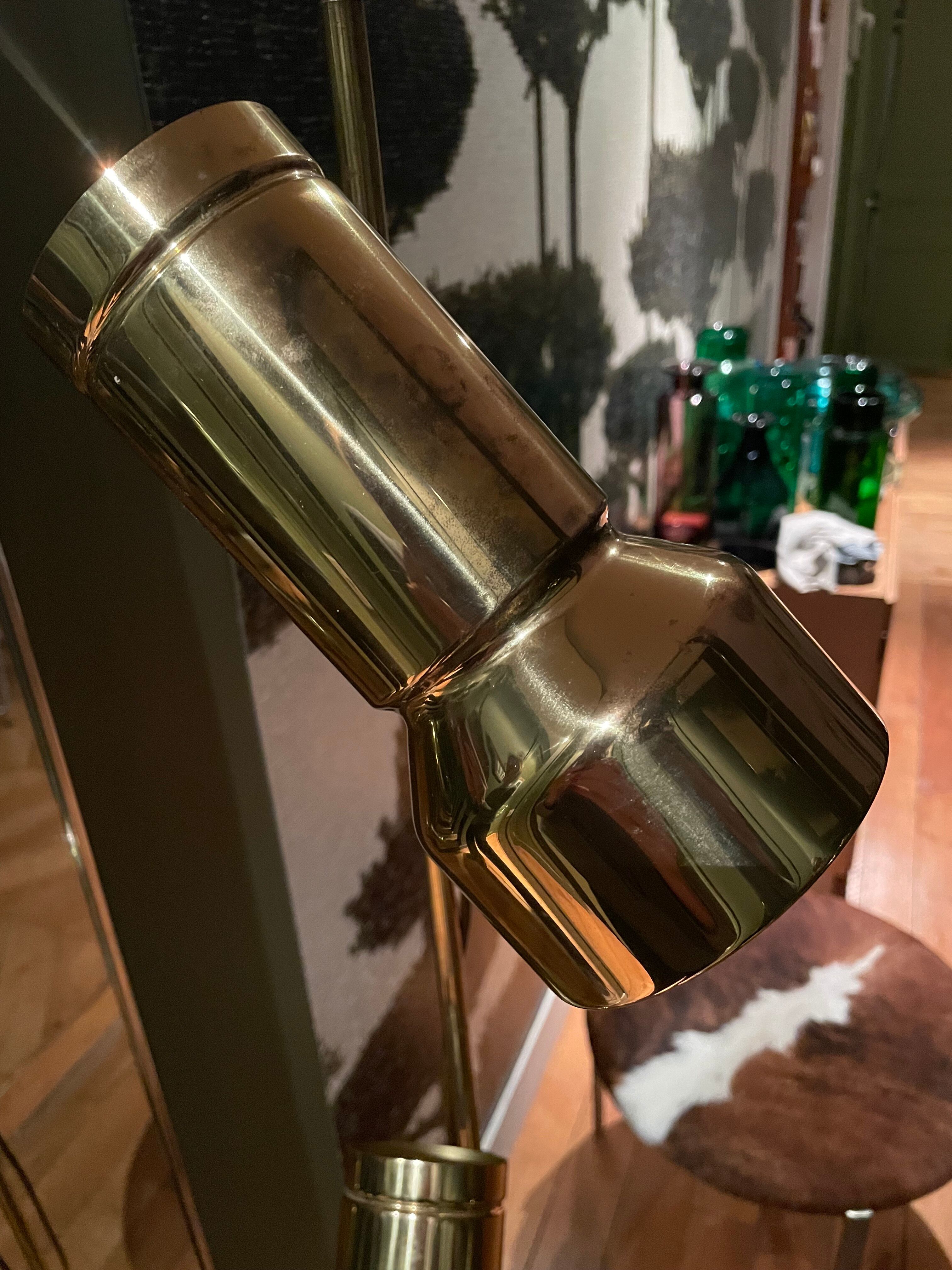 Danish reading lamp 2 height-adjustable reflectors in gold brass Frandsen