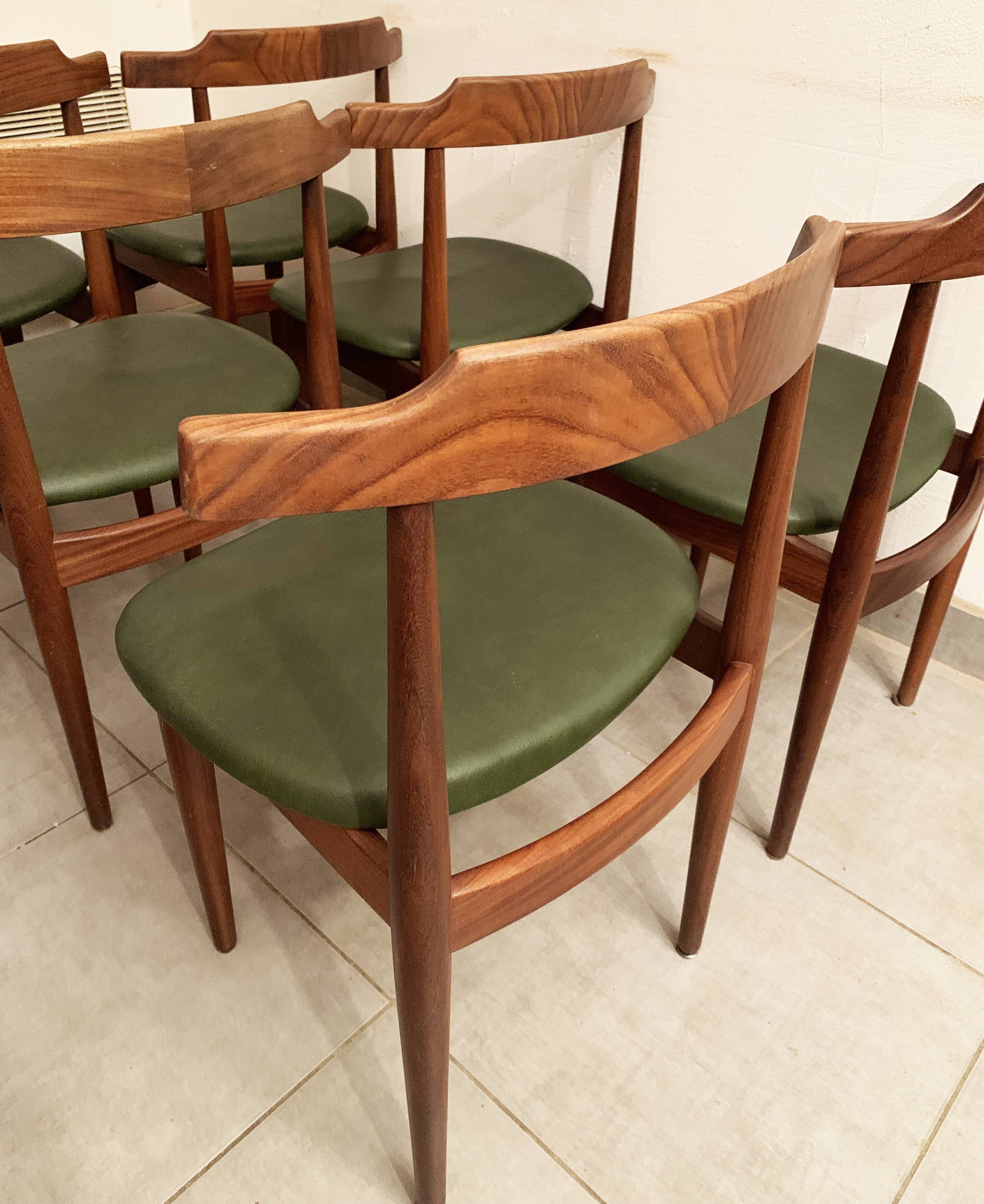 Ensemble de 6 chaises danoises de Hans Olsen pour le fabricant Frem Røjle