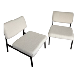 Vintage armchairs curly wool