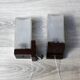 Pair of vintage wall sconces with etched glass and pull switch from the 1970s.
