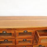 9-drawer chestnut seed cabinet, France 1960