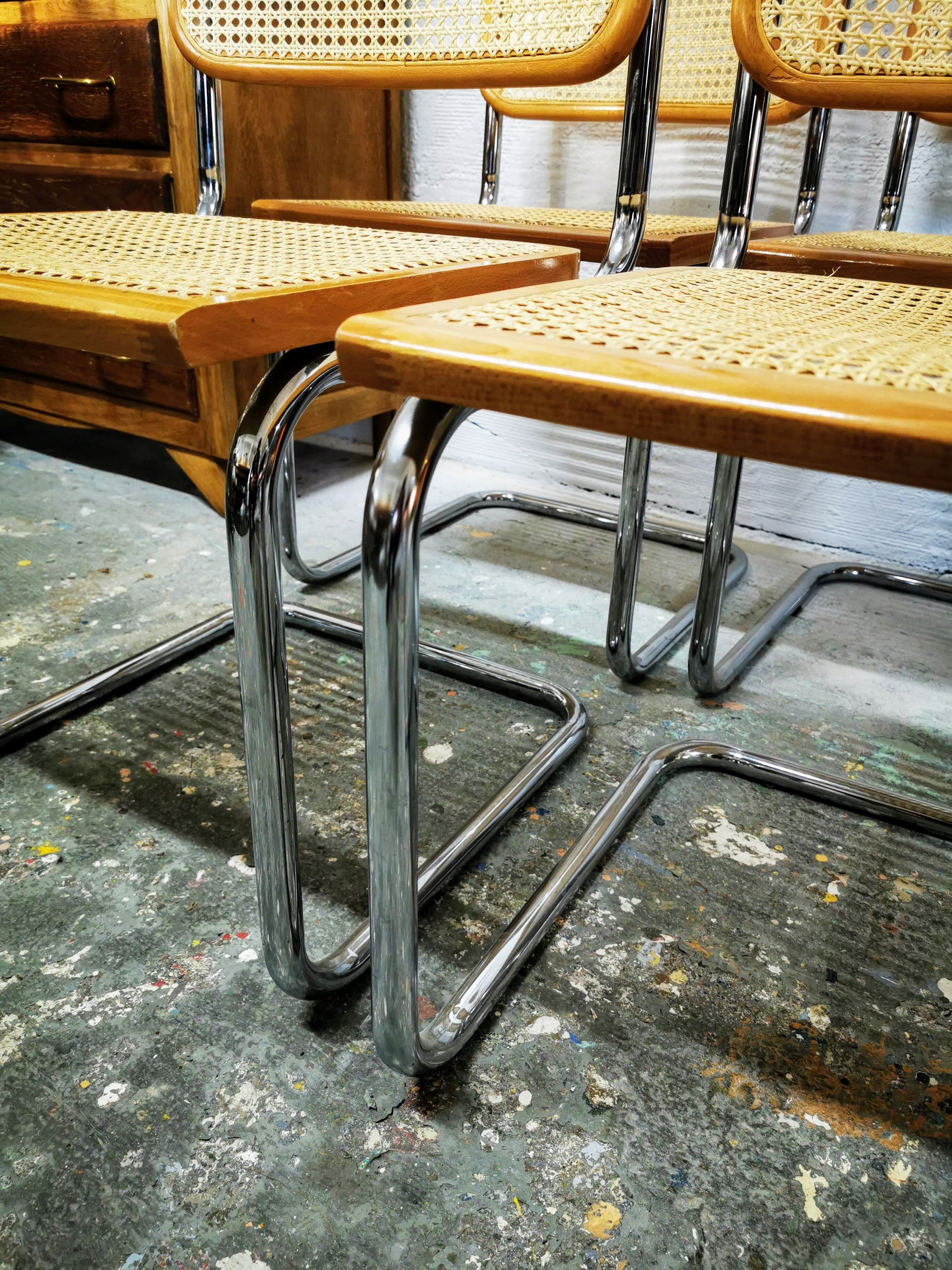 Lot of 4 Marcel Breuer B32 chairs