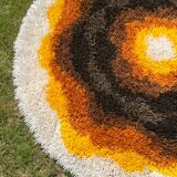 Vintage round psychedelic rug