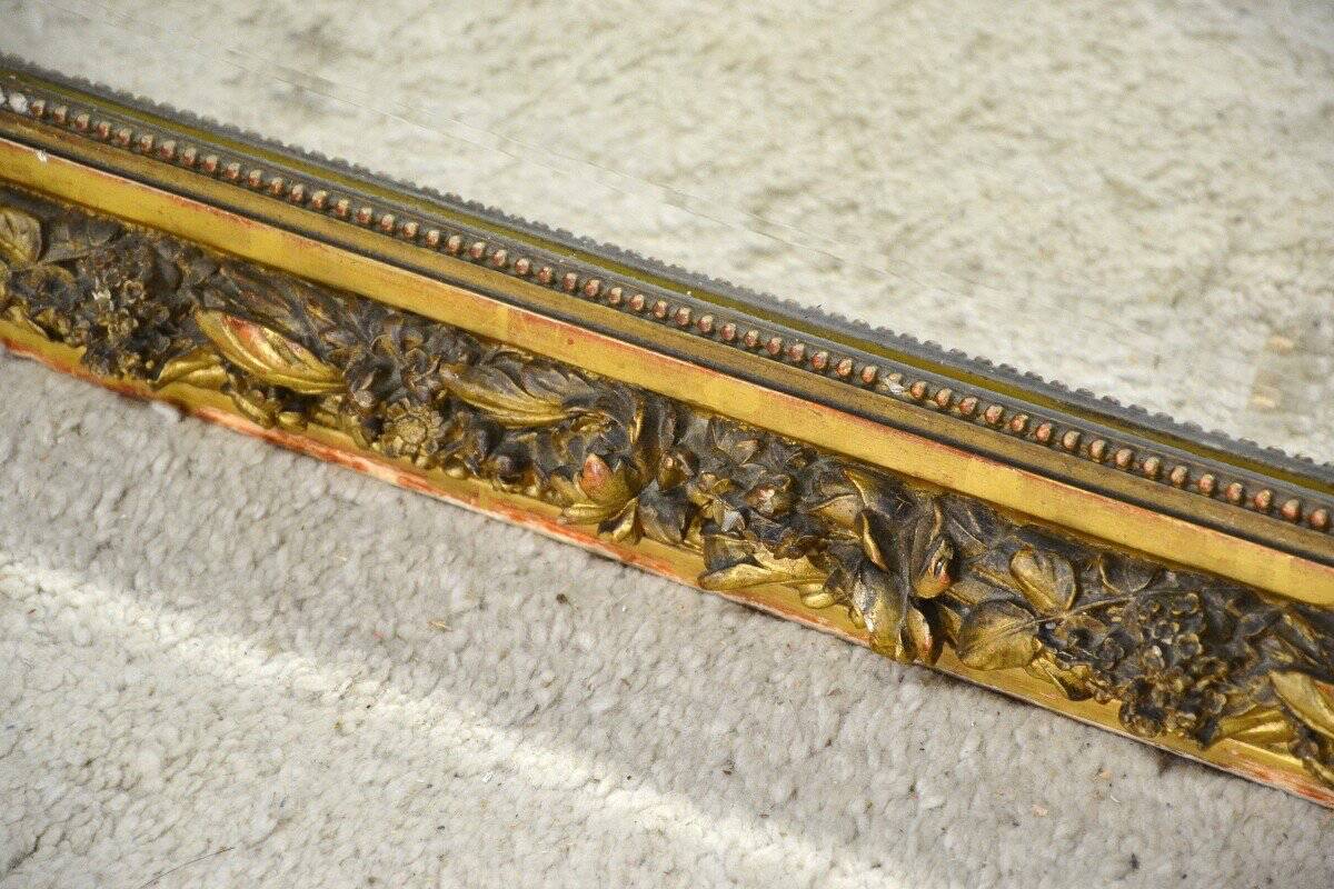 Large 19th Century Gilded Stucco Mirror