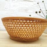 Vintage braided rattan basket