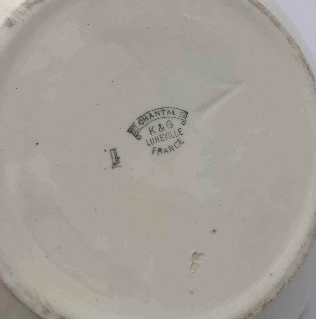 Antique French earthenware soup tureen K & G Lunéville, "Chantal" model