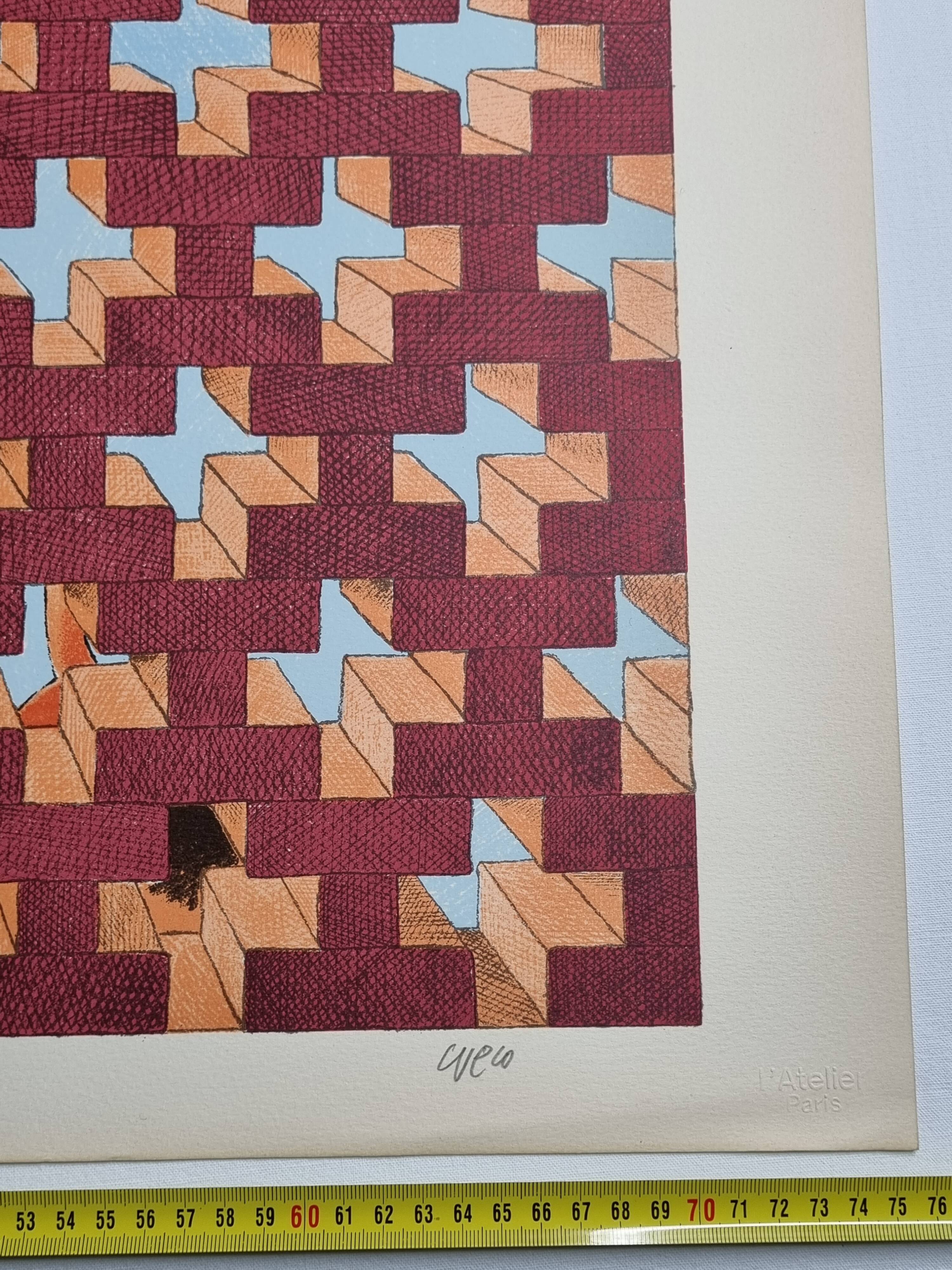 Original lithograph signed after Henri Cueco, 1955, 5 x 76 cm