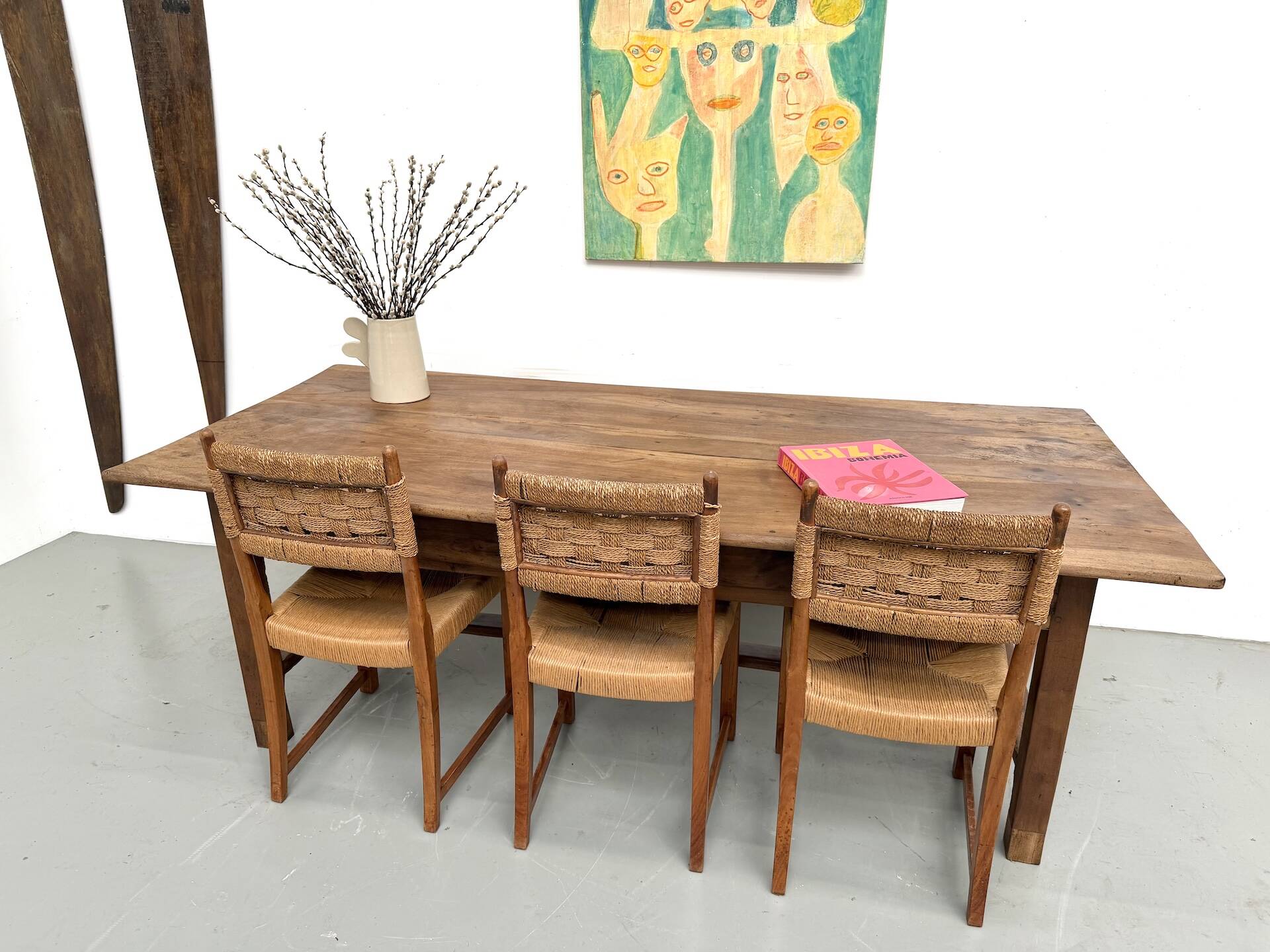 French farmhouse table in solid walnut, circa 1920