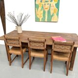 French farmhouse table in solid walnut, circa 1920