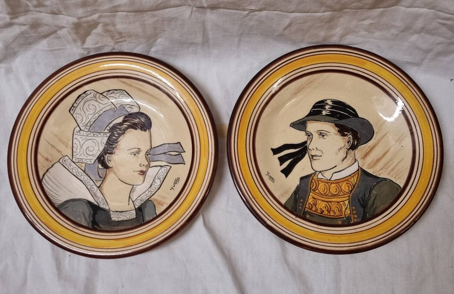 Yvon Quimper Breton Plates