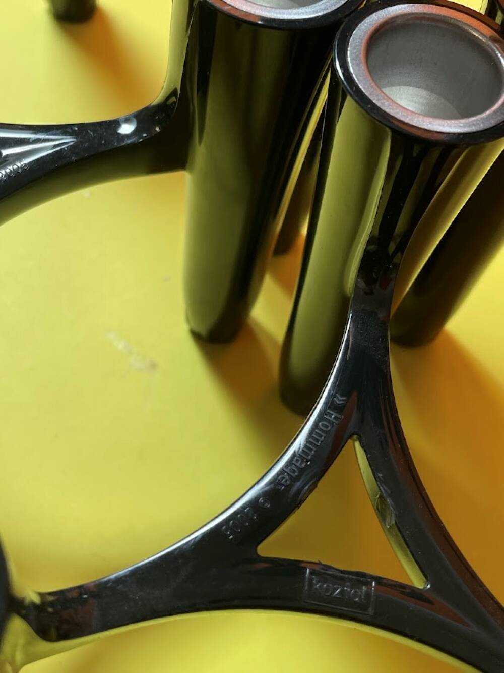 Set of 7 Black Candle Holders Design Koziol Hommage 2005 Germany