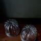 Pair of old fluted glass molds. Kouglof molds / Jam molds