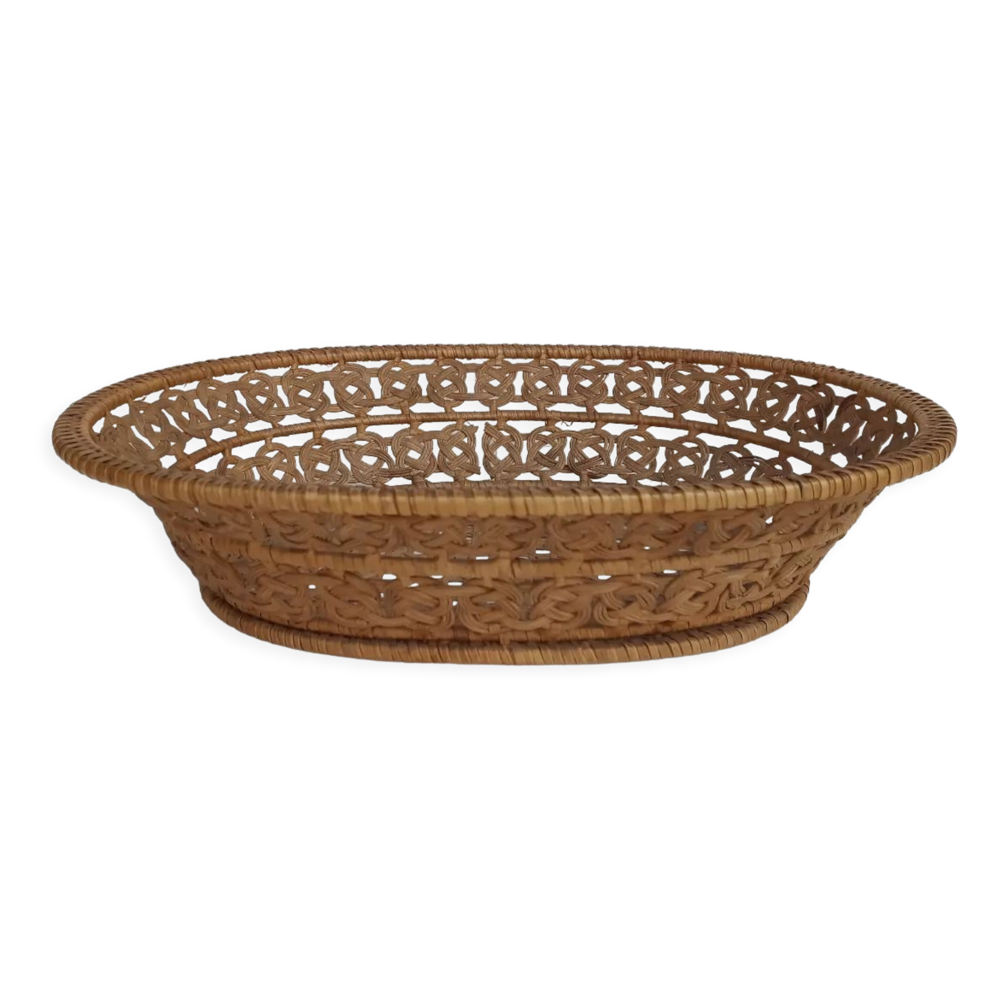 Braided wicker basket