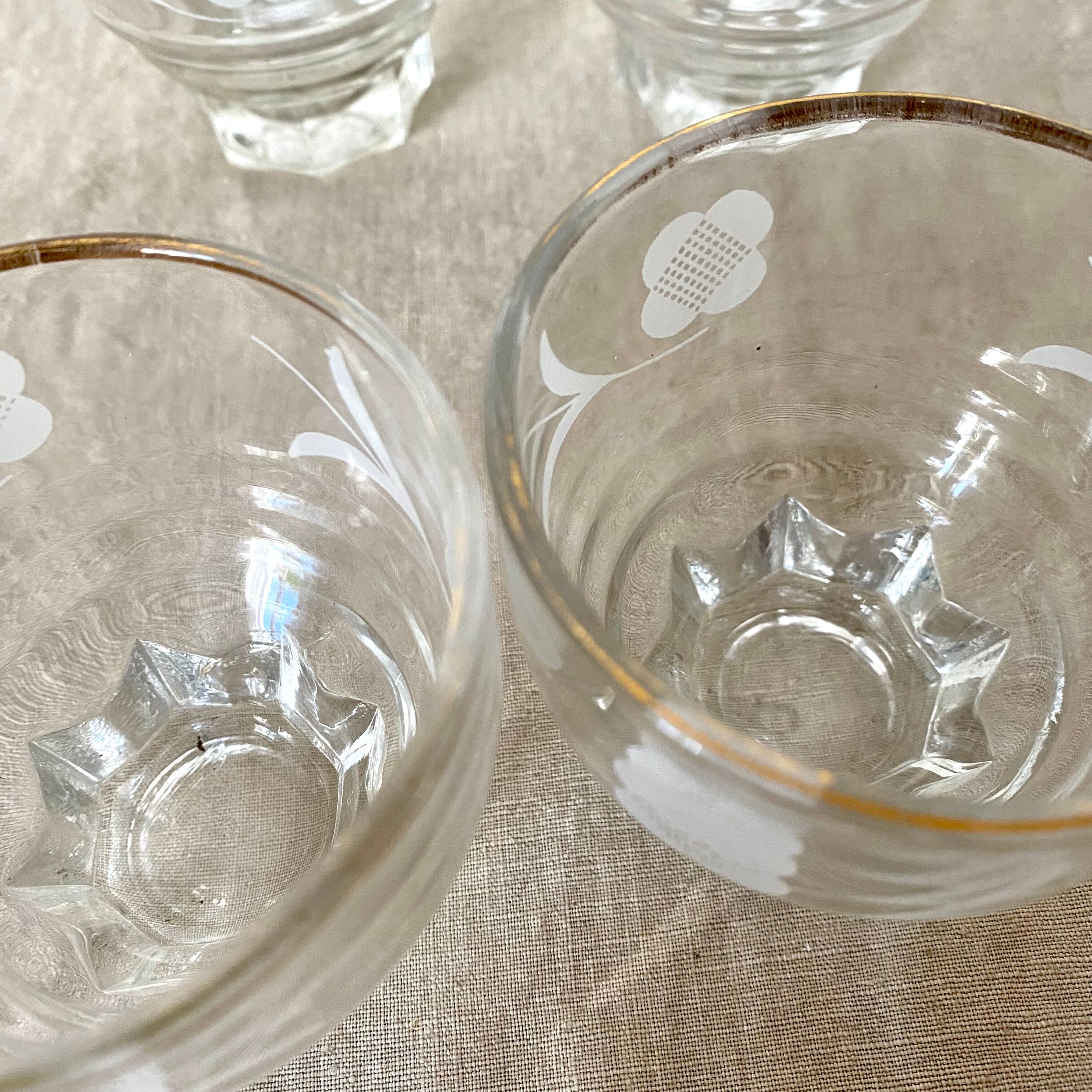 Antique floral water glasses