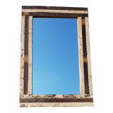Rectangular mirror in polychrome wood