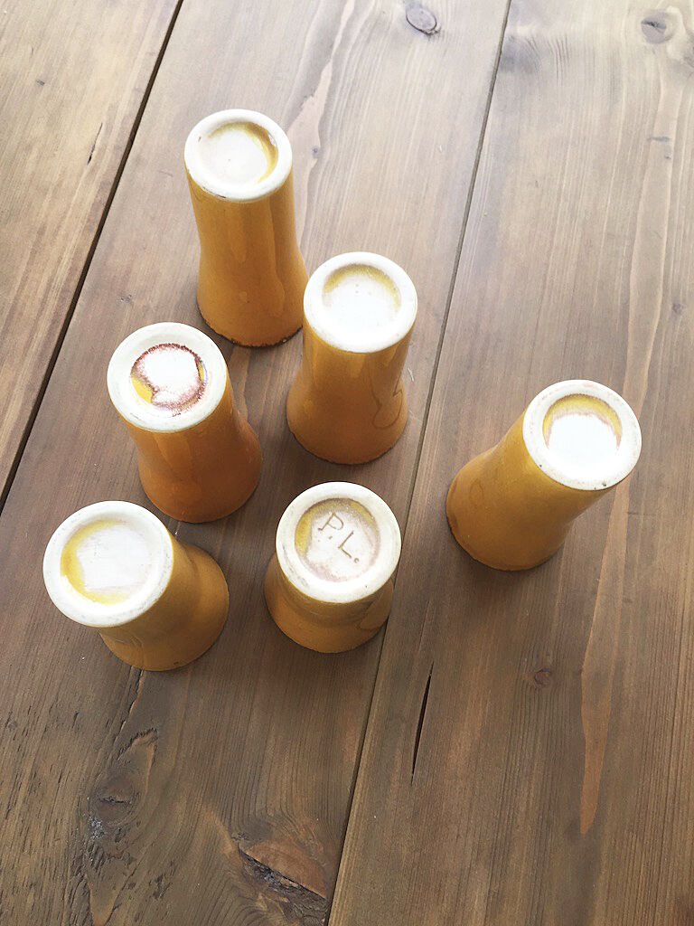 Service carafe et verres céramique jaune