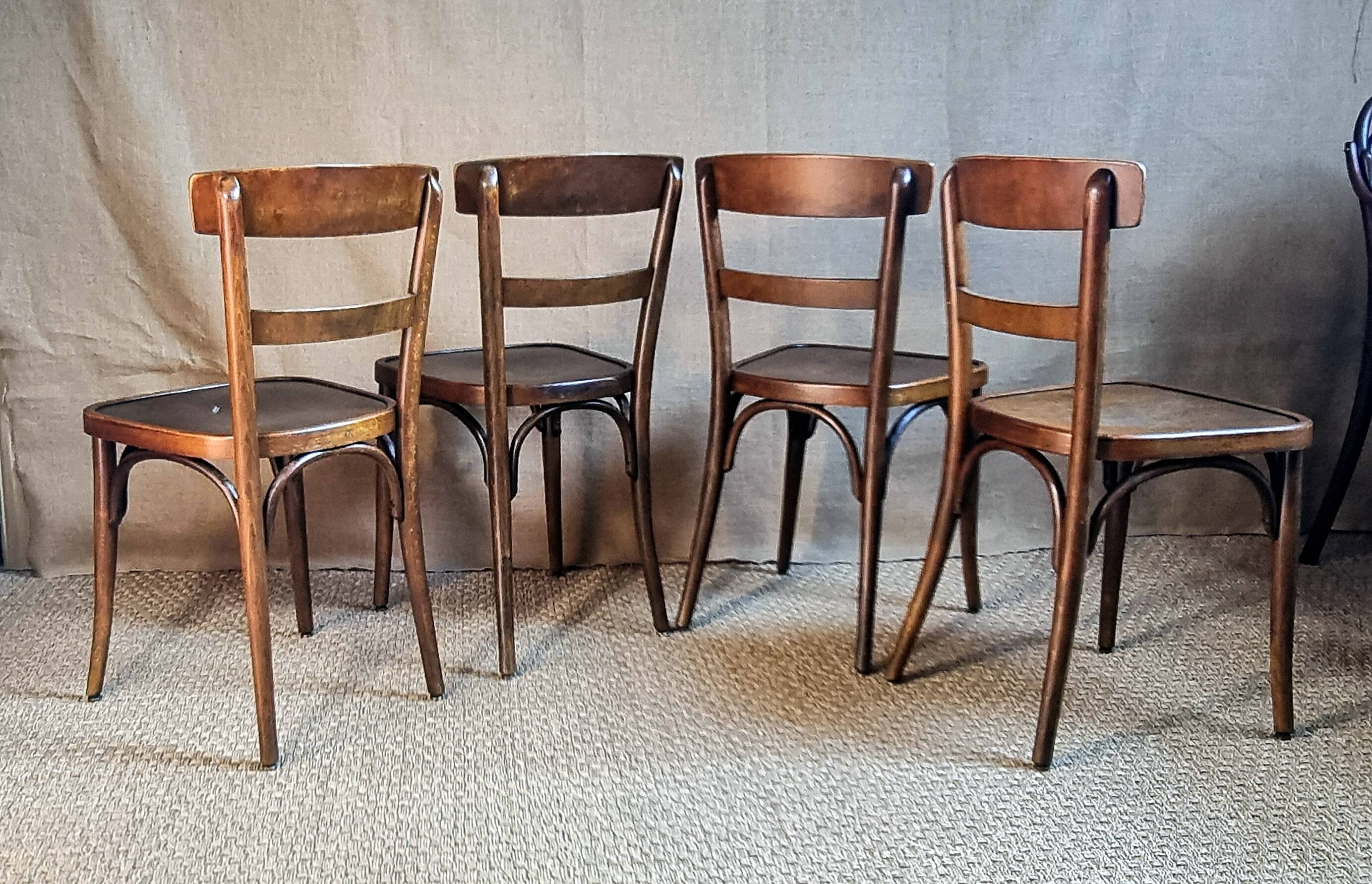 4 chaises bistro Horgen-Glaris Suisse années 30/40