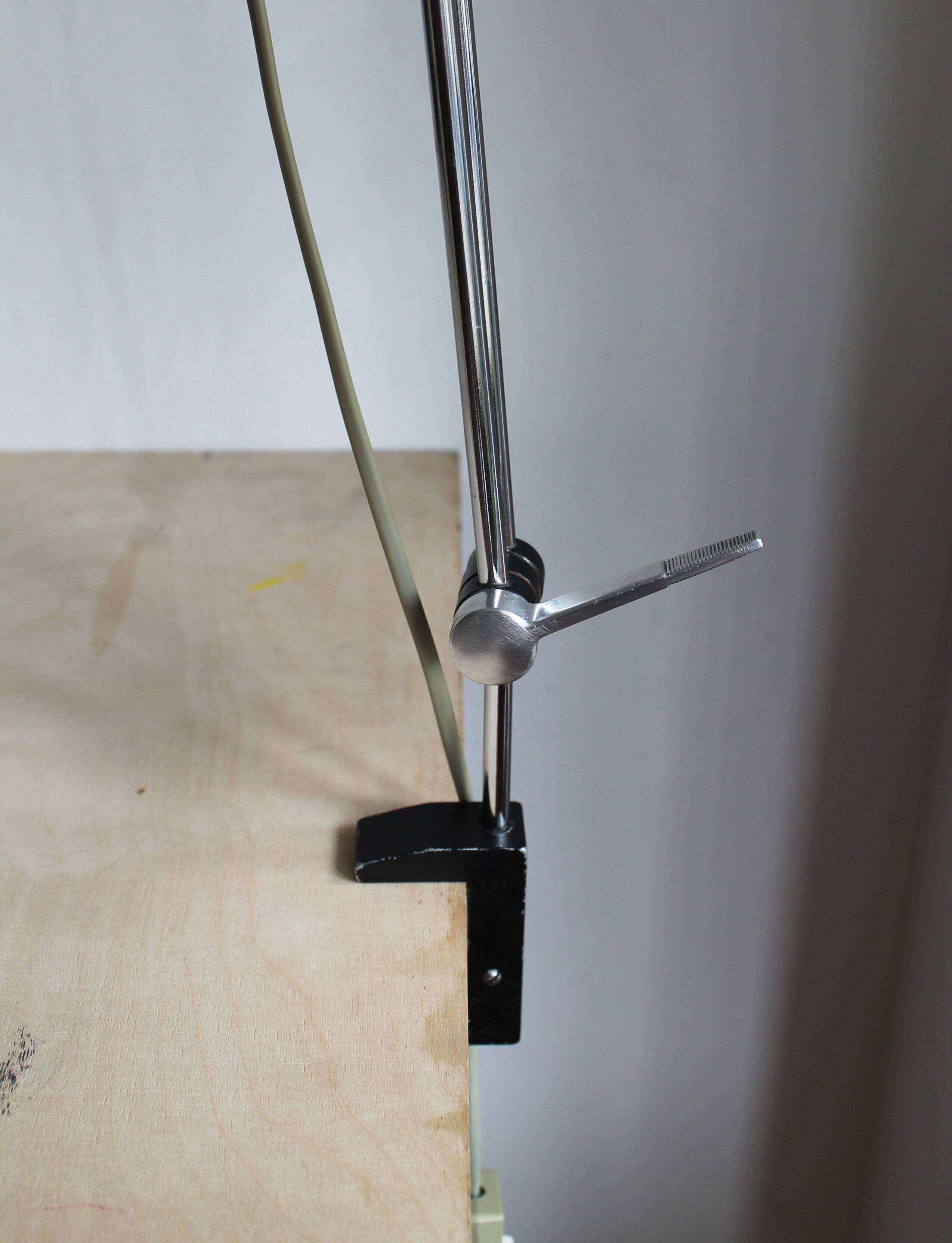 1970s Czechoslovak Orange Clamp Lamp by NAPAKO