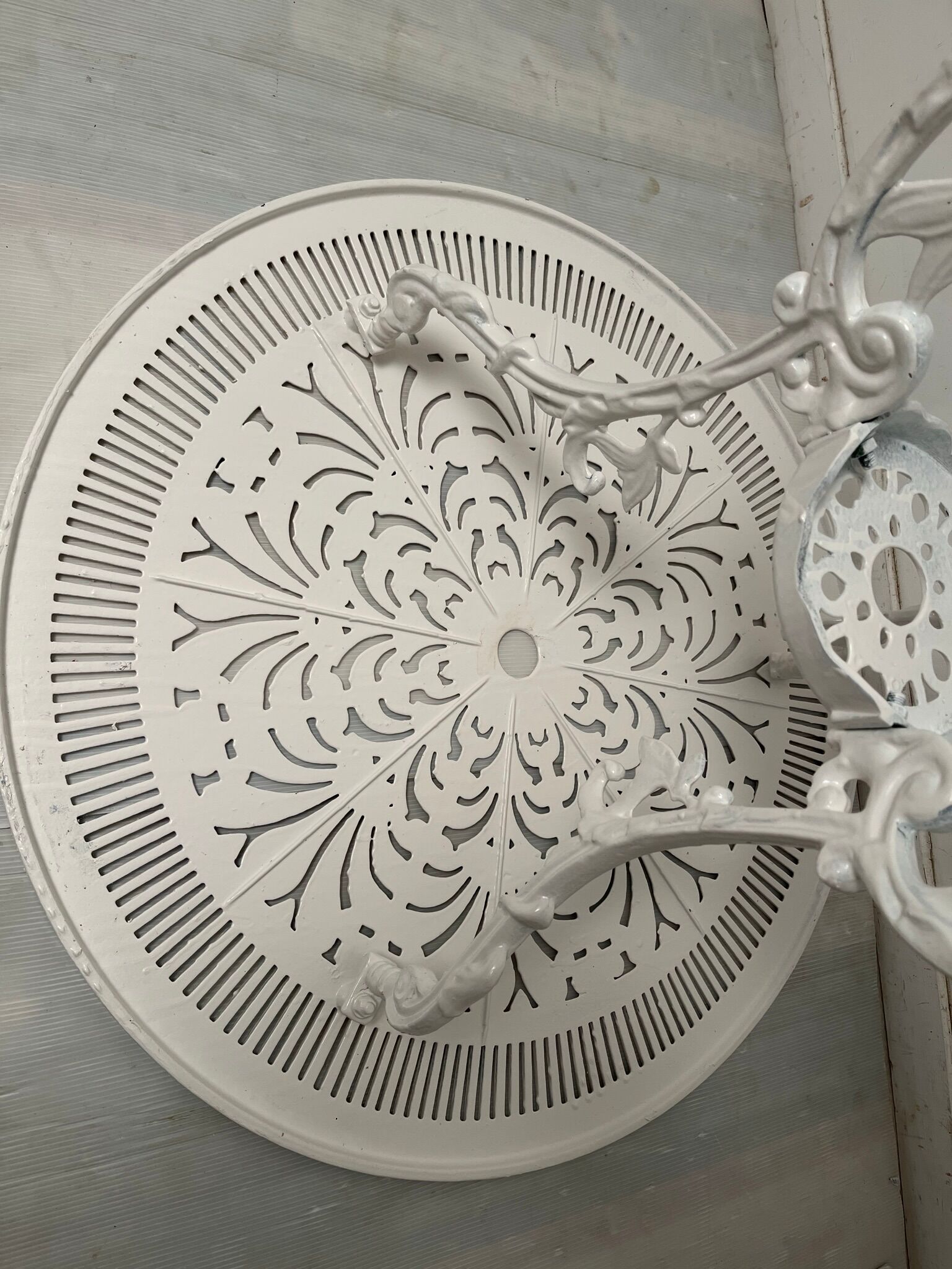 Old white rock garden furniture