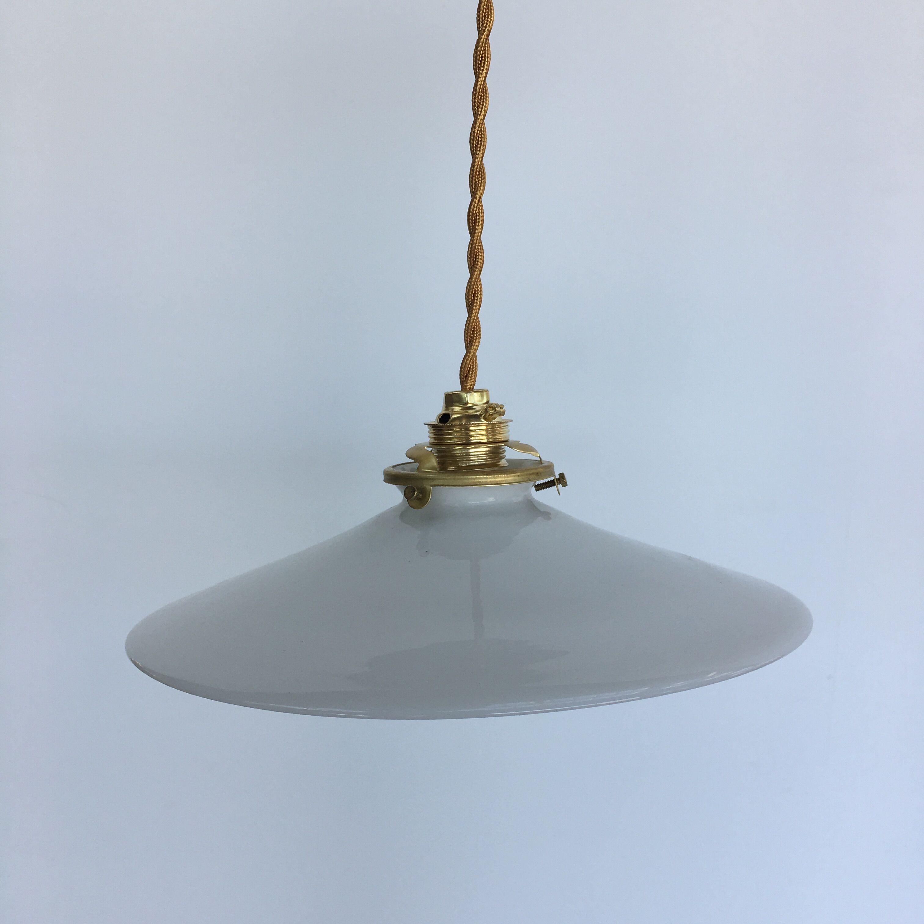 White opaline hanging lamp