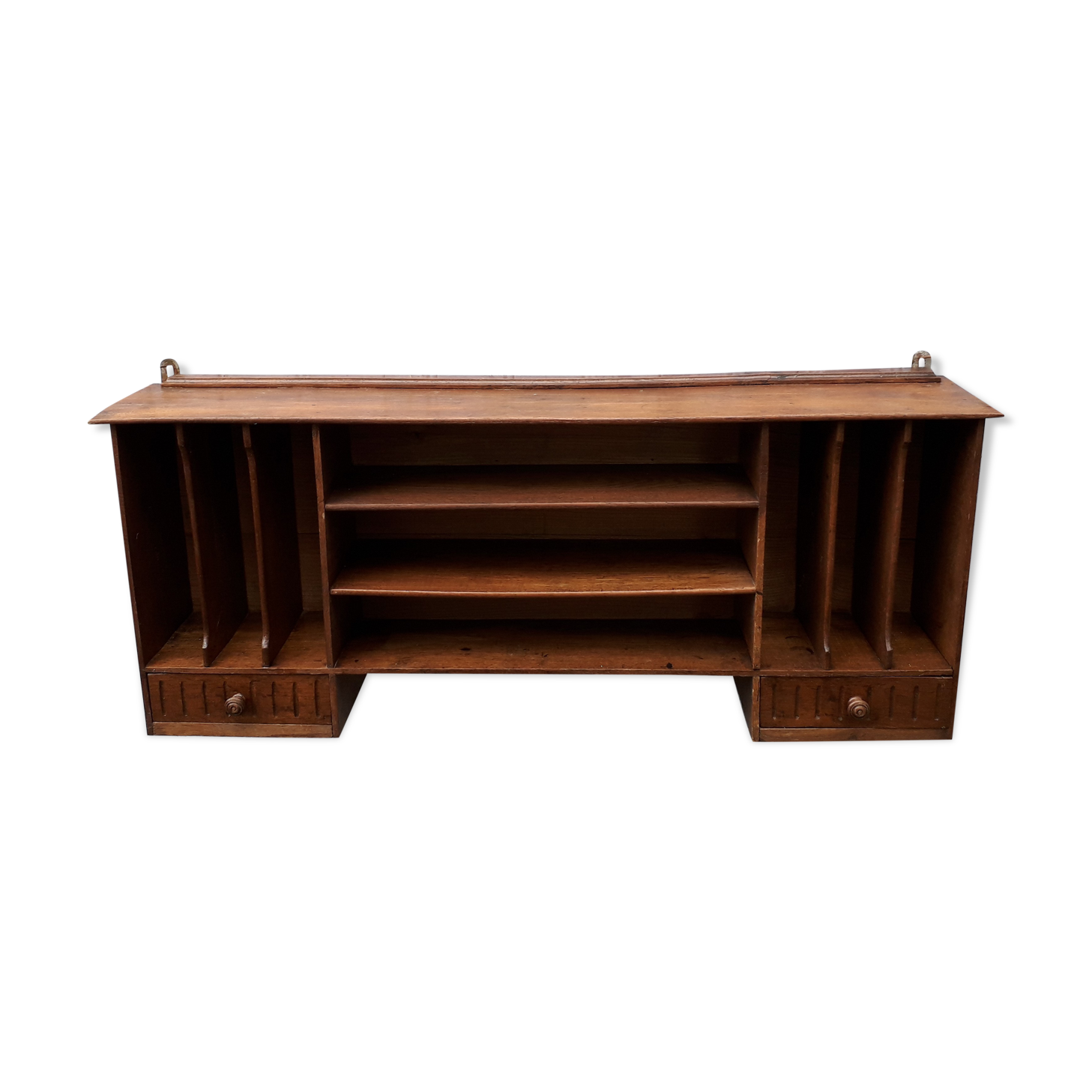 wooden desk top shelf