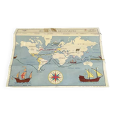 Ancienne carte géographique scolaire double face édition Rossignol