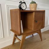 Vintage bedside table, 60s Scandinavian style compass feet