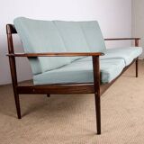 Danish 3 seater sofa in Rosewood and new fabric by Grete Jalk for Poul Jepessen 1960.