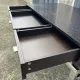 Large textured black lacquered flat desk and chrome in 1970s style — Esprit Mai