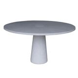 Vintage dining table in white Carrara marble, Italy 1970'