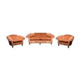 Ensemble de canapés deux fauteuils en velours vintage 40s