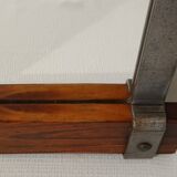 Handcrafted mirror in wood and wrought iron 1950