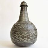 Old large Ottoman coquemar in chiseled and tinned copper - 18th century kettle