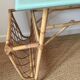 Desk mint green vintage 60s/70s Wicker rattan