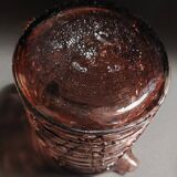 Orangeade set, pitcher, six glasses, purple glass, 70s